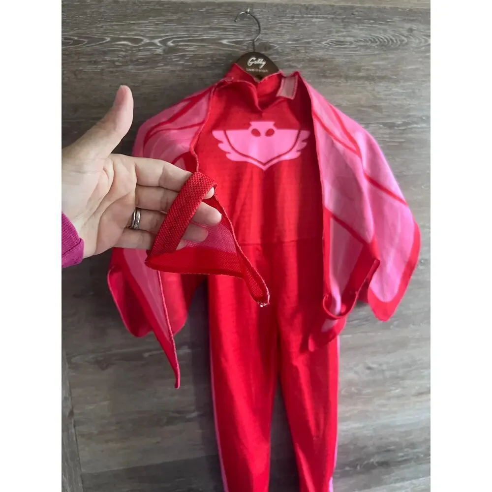 PJ Masks costume Owlette Girl Halloween Deluxe size 3-4 Years pink red